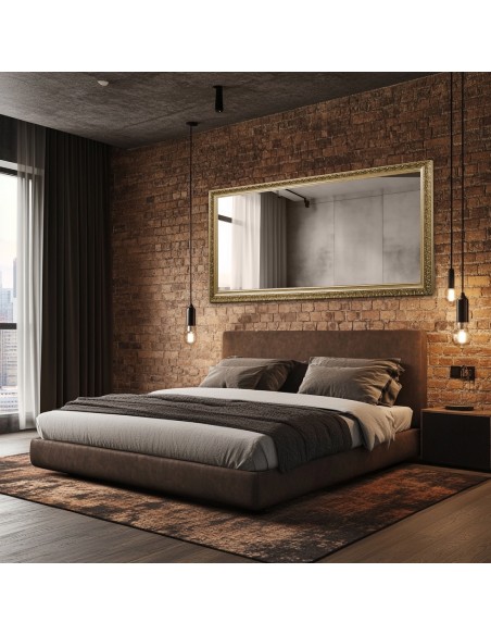 Luksusowe lustro ścienne w ornamentowej ramie z grafitową taflą - AMADEUS GRAPHITE