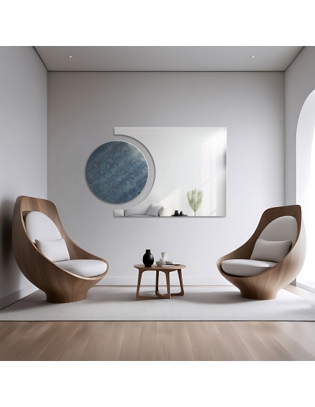 Zestaw luster łazienkowych kółko i kometa dekoracyjna tafla -KOSMIK II