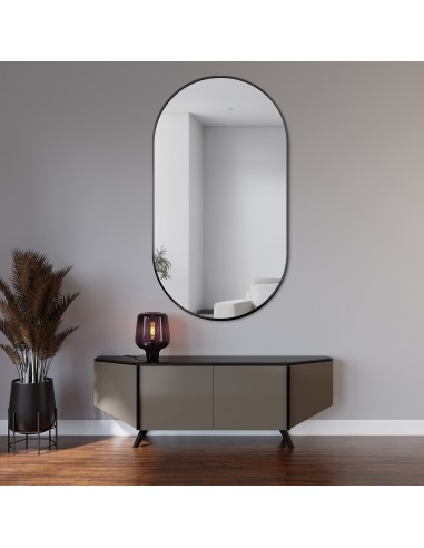 Lustro owalne w ramie czarnej MDF...