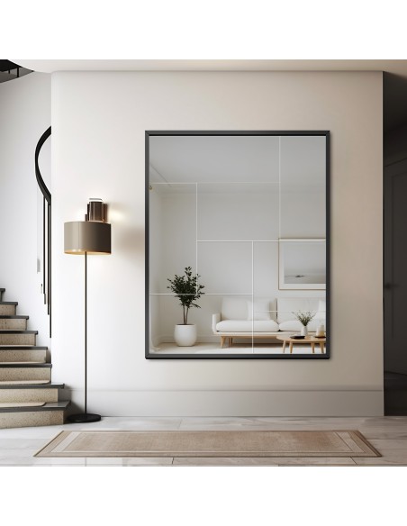 Nowoczesne lustro z luster - TETRIS - w pięknej czarnej ramie