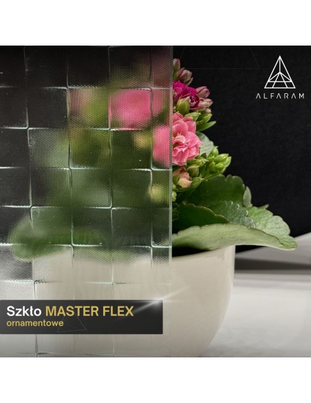 Dekoracyjne okrągłe lustro na szkle ornamentowym master flex - LUXORA FROSTED