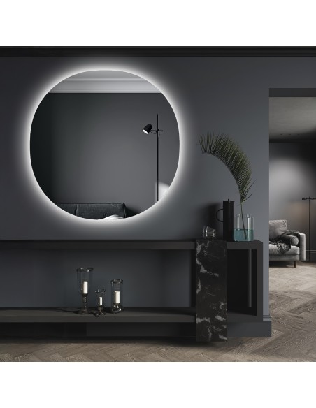 Lustro do łazienki nieregularnie zaokrąglone z podświetleniem - LAOS LED