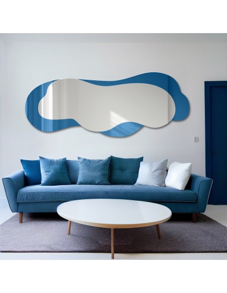 Nieregularne lustro niebieskie - SKYLINE BLUE