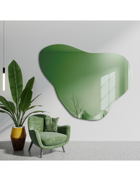 Nieregularne lustro zielone - EMERALD GREEN