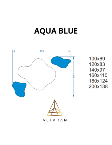 Nieregularne lustro niebieskie - AQUA... Nieregularne lustro niebieskie - AQUA...