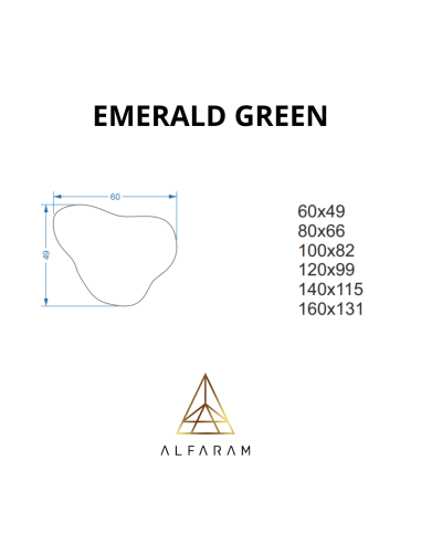Nieregularne lustro zielone - EMERALD... Nieregularne lustro zielone - EMERALD...