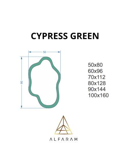 Nieregularne lustro zielone - CYPRESS GREEN