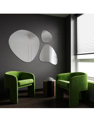 Zestaw trzech luster o nieregularnym...