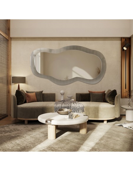 Dekoracyjne lustro na szkle ornamentowym estriado - LUXORA GLASORI