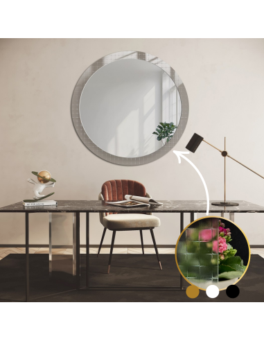 Dekoracyjne okrągłe lustro na szkle ornamentowym master flex - LUXORA FROSTED