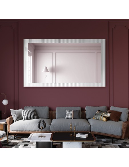 Dekoracyjne prostokątne lustro na szkle ornamentowym visiosun classic - LUXORA CLARITY