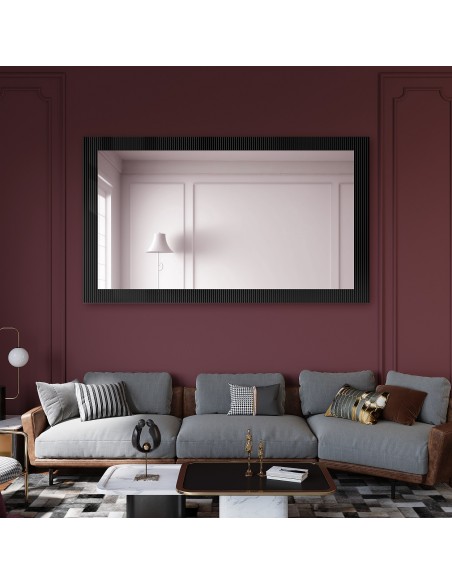 Dekoracyjne prostokątne lustro na szkle ornamentowym visiosun classic - LUXORA CLARITY