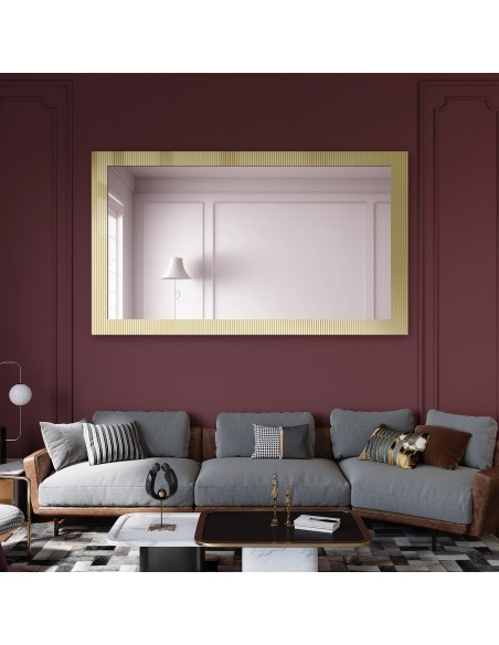 Dekoracyjne prostokątne lustro na szkle ornamentowym visiosun classic - LUXORA CLARITY