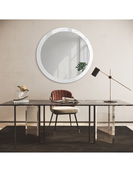 Dekoracyjne okrągłe lustro na szkle ornamentowym master flex - LUXORA FROSTED