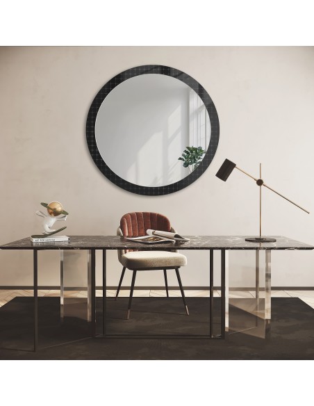Dekoracyjne okrągłe lustro na szkle ornamentowym master flex - LUXORA FROSTED