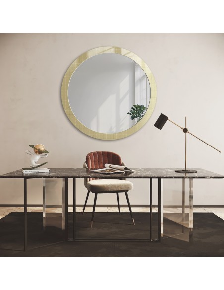 Dekoracyjne okrągłe lustro na szkle ornamentowym master flex - LUXORA FROSTED
