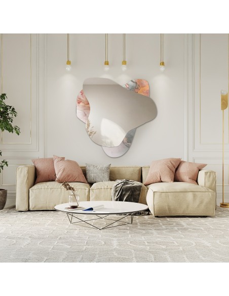 Nieregularne lustro na różowym marmurze - MARBLE FIORATO