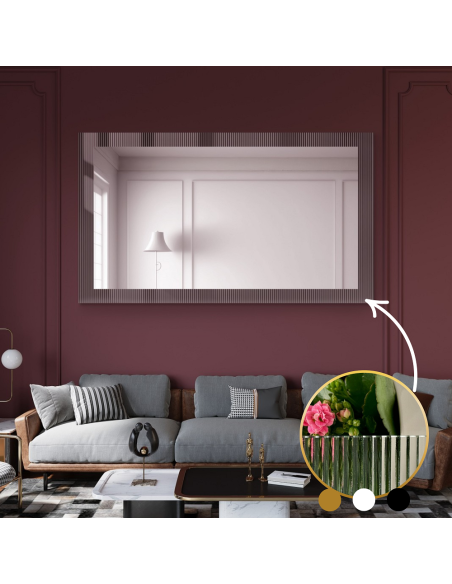 Dekoracyjne prostokątne lustro na szkle ornamentowym visiosun classic - LUXORA CLARITY