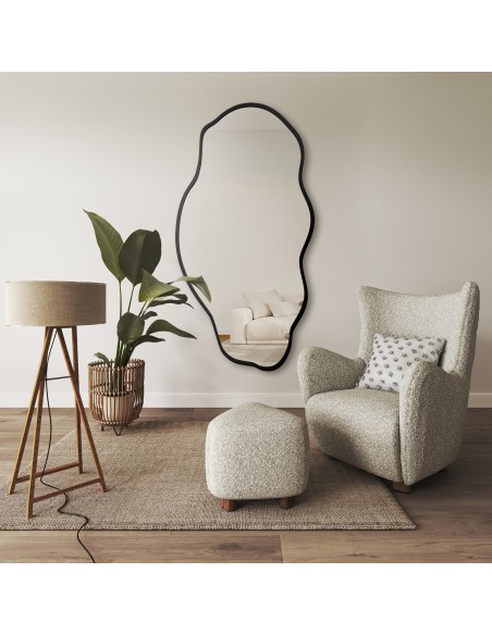 Lustro o organicznym kształcie w ramie - LOLIT W RAMIE