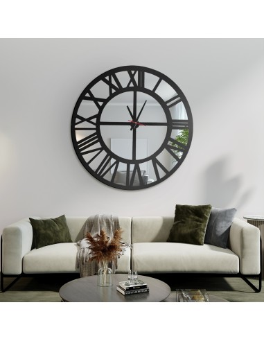 Lustrzany zegar ścienny Loft - ORES - kolor ramy to wyboru