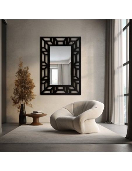 Lustro w ażurowej dekoracyjnej ramie MDF - ROZEL- kolor ramy do wyboru