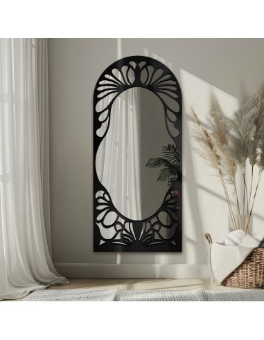 Lustro półowalne z ażurowym dekorem MDF – VERONELLE FIORE 90X200