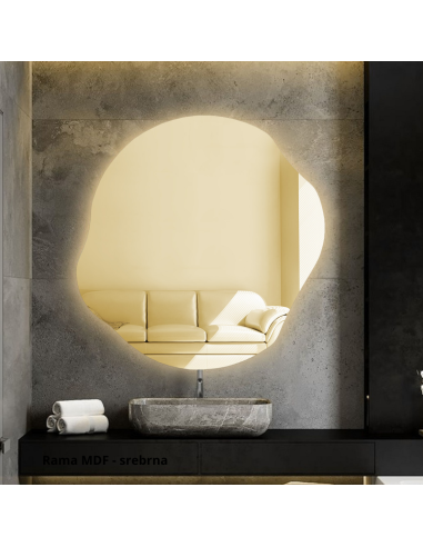 Lustro organiczne CYRKON z podświetleniem LED złota tafla - CYRKON LED 90x94 - PROMOCJA W- 31