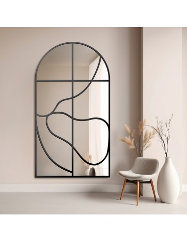 Lustro półowalne JACOB w ramie czarnej mdf - JACOB W RAMIE 120x220 - PROMOCJA W- 80