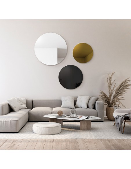 Zestaw trzech kółek dekoracyjnych czarny lacobel i złota tafla - GOLDI