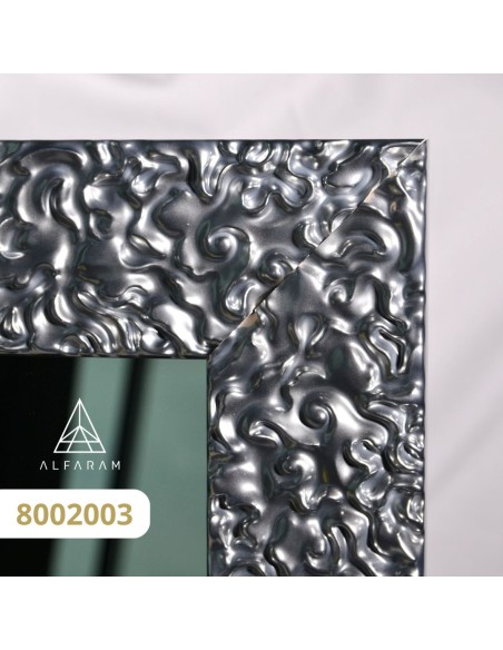 Lustro glamour w bogatej srebrnej ramie w wysokim połysku - 8002003