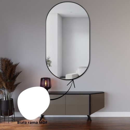 Lustro owalne OLI w białej...
