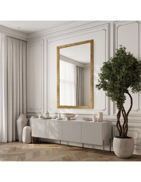 Lustro glamour w bogatej złotej ramie w wysokim połysku - 8002002