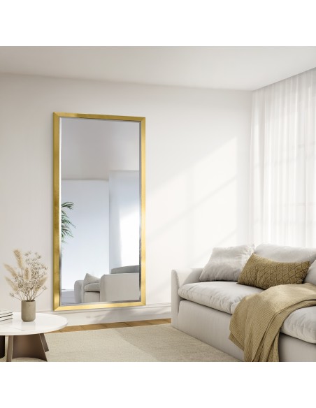 Lustro w eleganckiej złoto srebrnej ramie drewnianej - 5201011