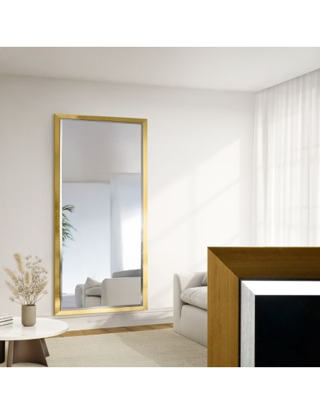 Lustro w eleganckiej złoto srebrnej ramie drewnianej - 5201011