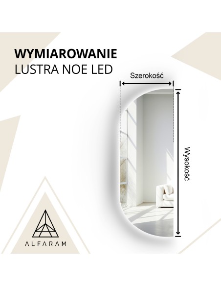 Lustro o nieregularnym kształcie z podświetleniem - NOE LED