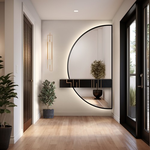 Lustro półokrągłe czarne z...