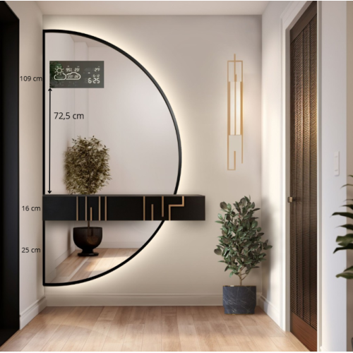 Lustro półokrągłe czarne z... 2