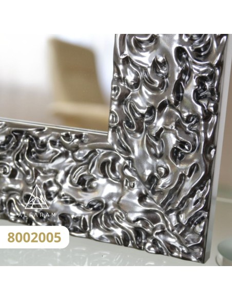 Luksusowe lustro ścienne w grafitowej ramie z postarzaną taflą - JAN SILVER