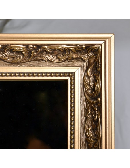 Luksusowe lustro ścienne w ornamentowej ramie z grafitową taflą - AMADEUS GRAPHITE