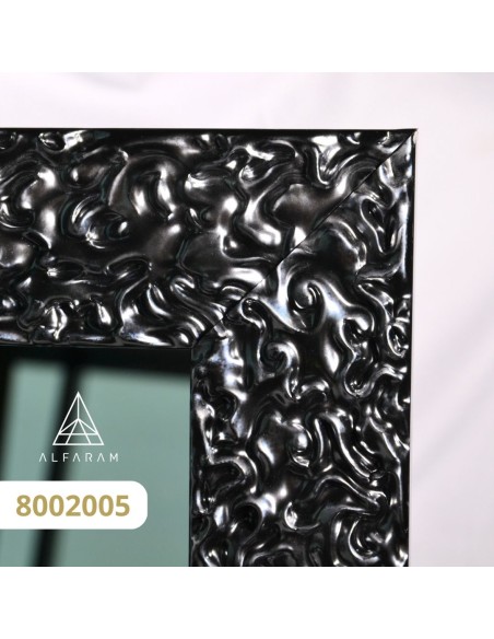 Lustro glamour w bogatej grafitowej ramie w wysokim połysku - 8002005