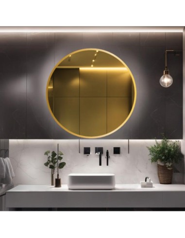 Lustro okrągłe OTTO w złotej ramie...