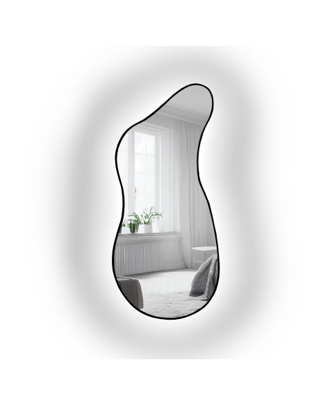 Lustro o organicznym kształcie z podświetleniem - ANGELIT II W RAMIE LED