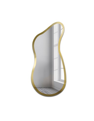 Nieregularne lustro w ramie złoty...