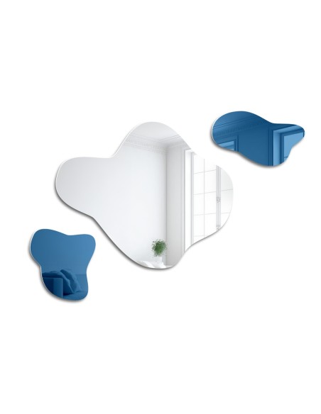 Nieregularne lustro niebieskie - AQUA BLUE