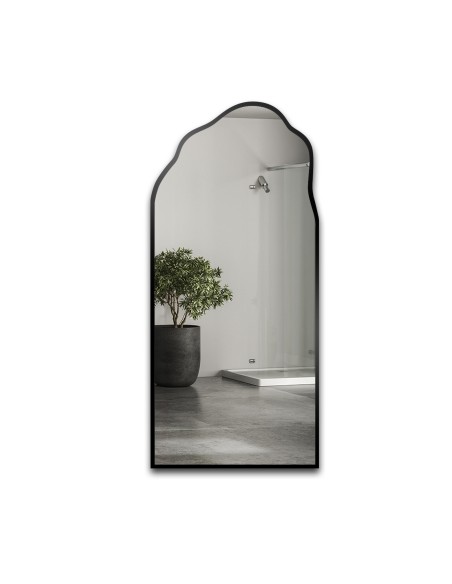 Półowalne lustro o organicznym kształcie w ramie - AURO W RAMIE 1