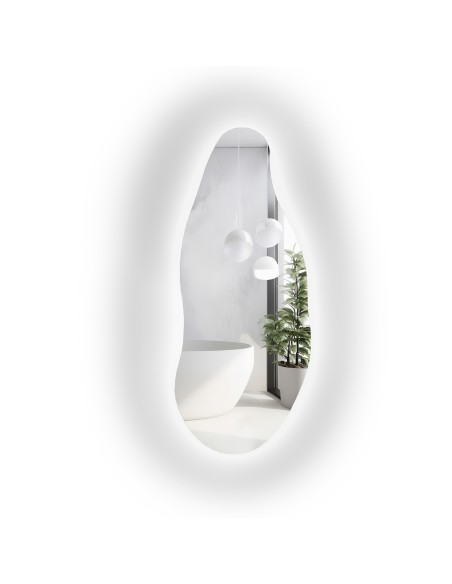Dekoracyjne lustro o organicznym kształcie z podświetleniem - BARYT LED