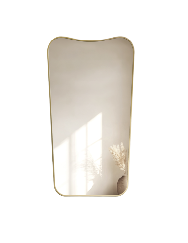 Lustro nieregularne w ramie złotej...