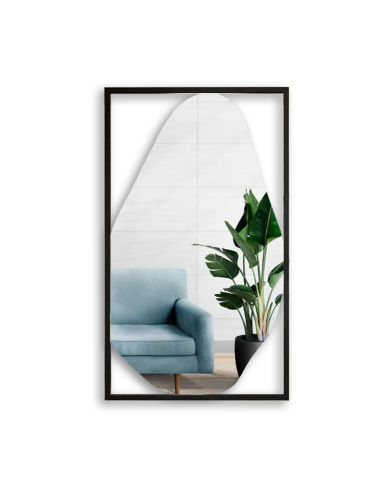 Lustro organiczne w czarnej ramie MDF...