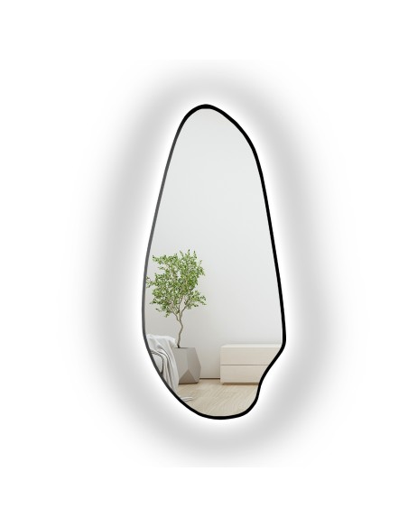 Lustro o nieregularnym kształcie w ramie mdf z podświetleniem - JASPIS W RAMIE LED