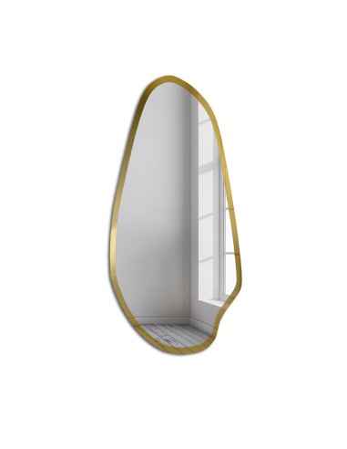 Nieregularne lustro w ramie złoty...